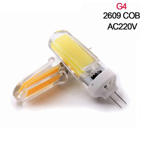 G4 9W 2609 AC220V G4 Светодиодный светильник 12 В DC/AC 3 Вт 6 Вт светодиодный G4 светодиодный bombilla luz de la super brillante G4 COB de silicona bombillas ampolla G9 - Испускаемый цвет: G4 9W 2609 AC220V