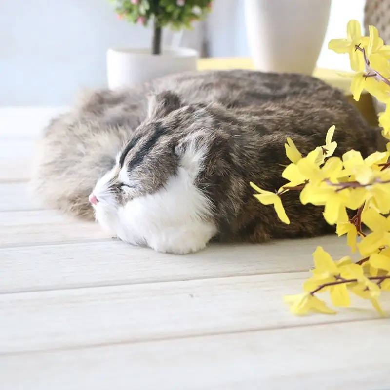 Моделирование кошка плюшевые игрушки животные куклы детские игрушки настольные украшения Реалистичные животные котенок подарок на день рождения 30X22X7 см