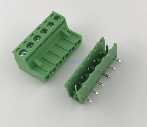 20 комплектов 5 08 мм шаг PCB подключаемые Винтовые клеммные колодки штекер + угловой