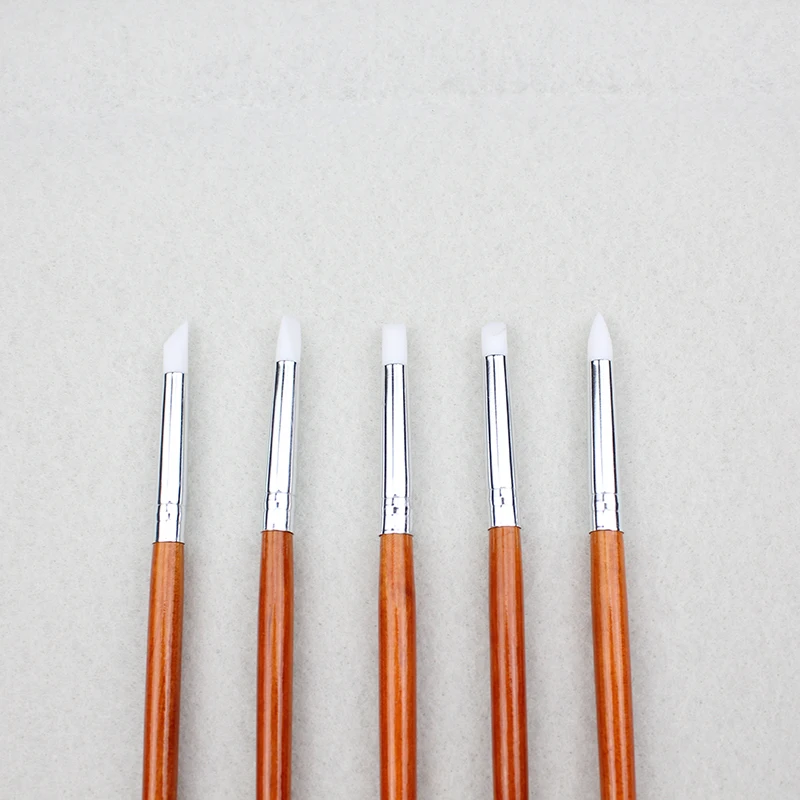 5 шт. комплекты силиконовые ручки Красота ногтей набор инструментов