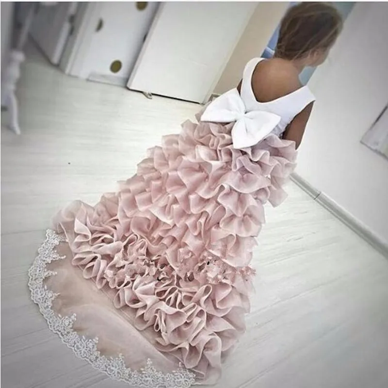 Vestidos De Comunion Платье для девочек на день рождения длинное платье со шлейфом высоких
