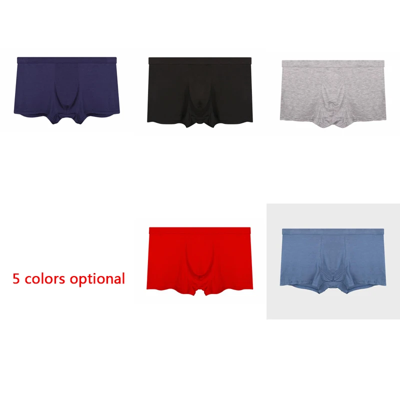 5 pcs/lot Men underwear Boxer shorts Bamboo fiber Seamless u convex design very soft sexy kilot male men's underpants boxer
