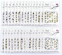 100sheets ultrathin 3d nails art sticker gold black bows korean wraps tips sticker fingernails accessoriesfam106 13530designs