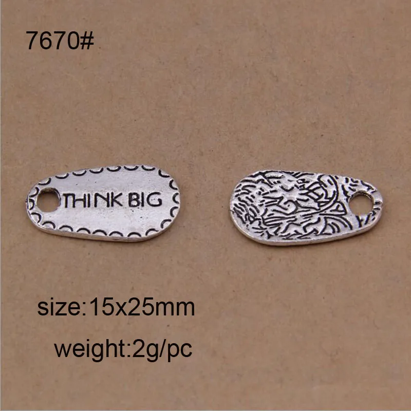 25 шт. Антикварные Серебряные Подвески с надписью Think Big подходят для сделай сам