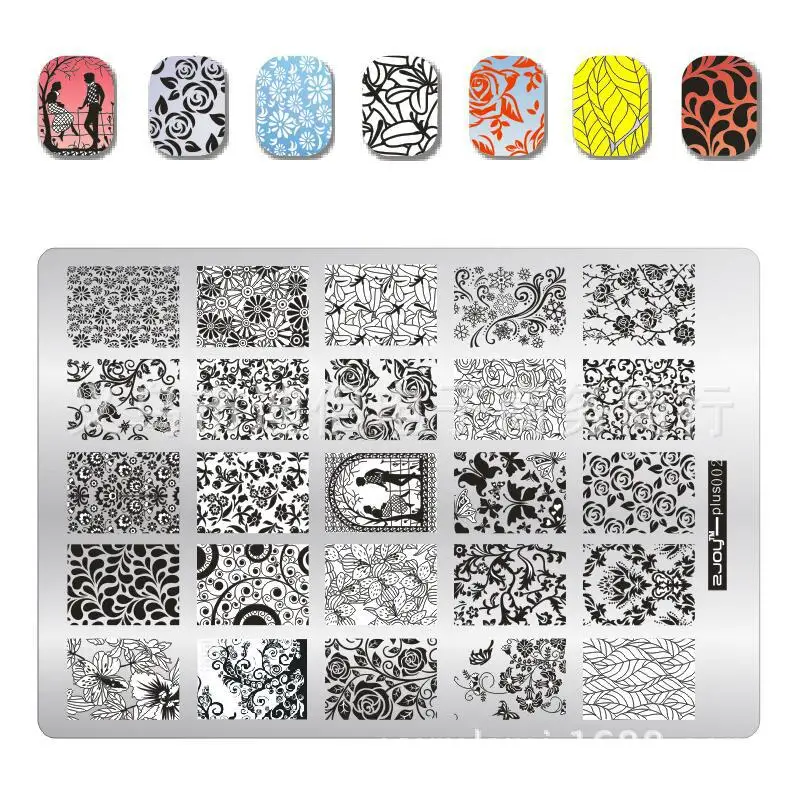 

2021 New Plate Nail Art Image Plate Beauty Stamper Wedding Design Nail Disk 9.5*14.5cm zjoyplus Plate Nail Stamping Stencil 1Pcs