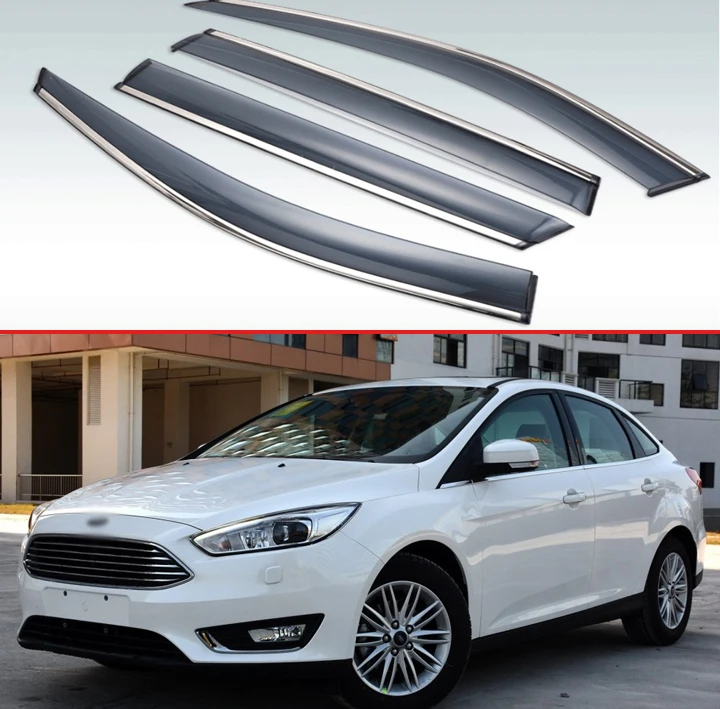 Для FORD Focus 2012 2018 пластиковый внешний козырек вентиляционные оттенки окна Защита