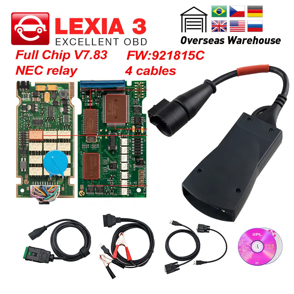 Полный чип PP2000 Lexia3 для золотой печатной платы PSA прошивка 921815C Diagbox V7.83 LEXIA 3