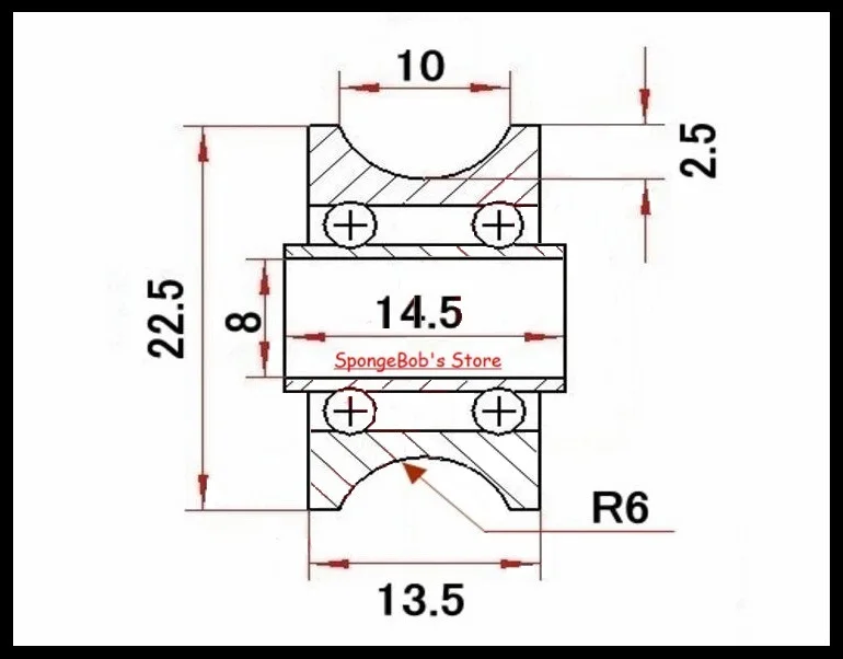 5 шт./лот U22 8x22,5x14,5x13,5 мм u-образный подшипник, стальной глубокий шаровой подшипник