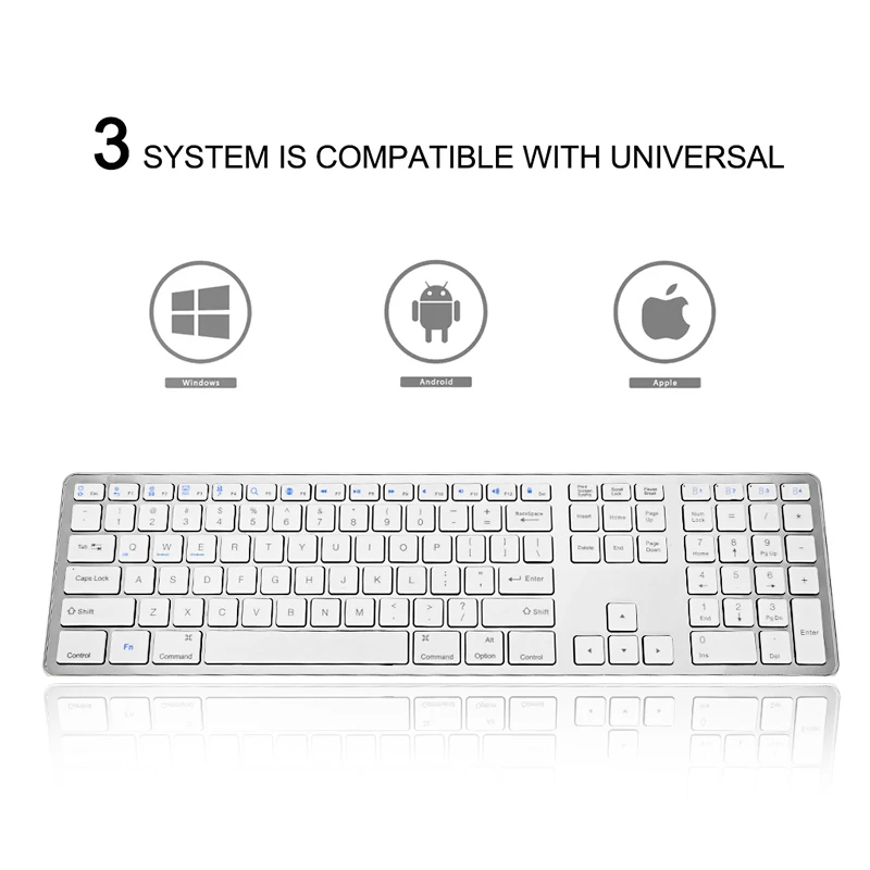 GuHo Ultra Slim Bluetooth беспроводной клавиатура 109 ключи для Apple iOS ipad Android ноутбук с Windows