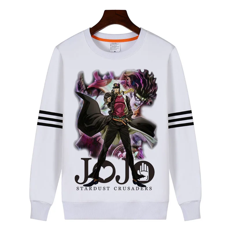Мужская Флисовая Толстовка JoJo's необычная толстовка с круглым вырезом и мангой