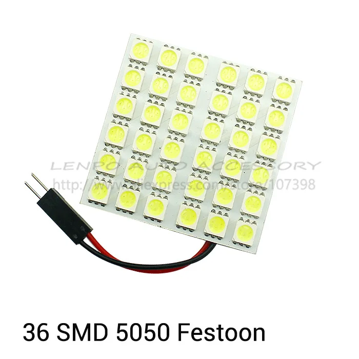 10xT10 W5W C5W C10W гирлянда (31 мм-42 мм) 2 адаптера 36 светодиодный 5050 smd лампа для авто