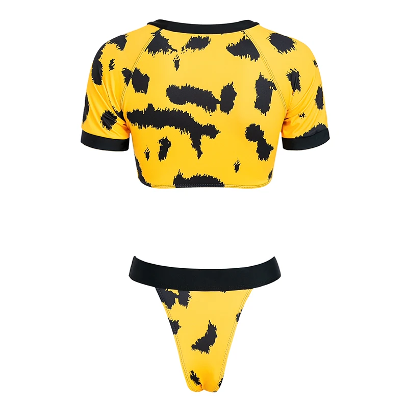Bikinx Желтый спортивный купальник бразильские стринги женский купальный костюм пуш-ап купальник сексуальный купальный короткий топ бикини с высокой талией Новинка