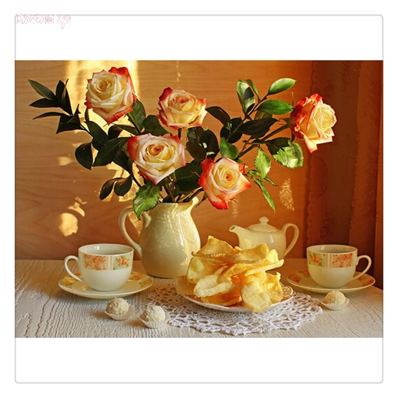 5D полностью алмазные пионы цветы вышивка наборы для вышивки крестиком домашние