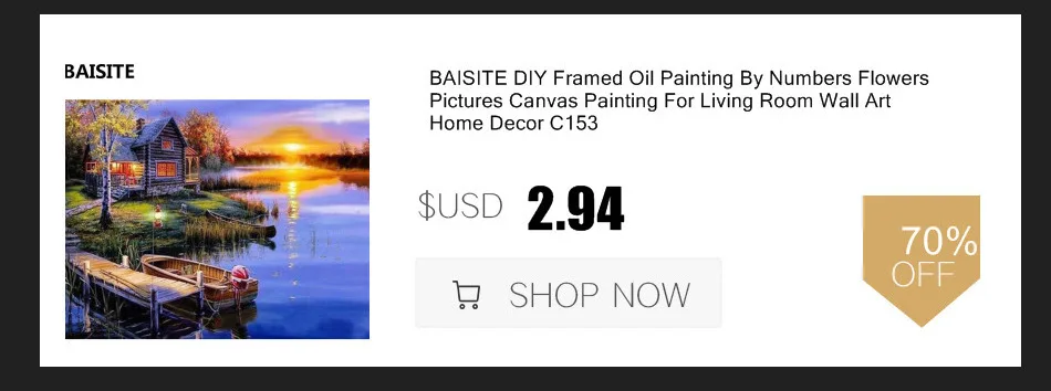 BAISITE DIY картина маслом в рамке по номерам цветы картины холст живопись для гостиной стены Искусство домашний декор E960
