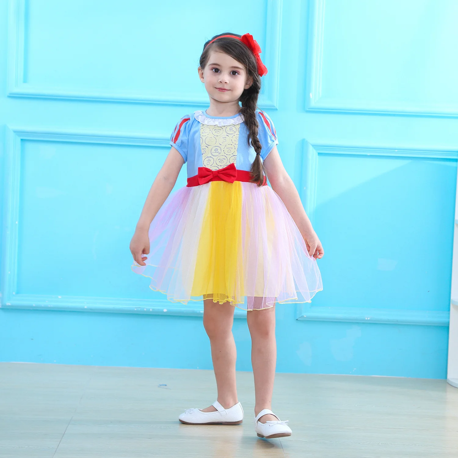 Party Dresses sleeves kids dresses for girls snow White Cosplay Princess Alice In Wonderland Halloween Costume Stage Show | Детская