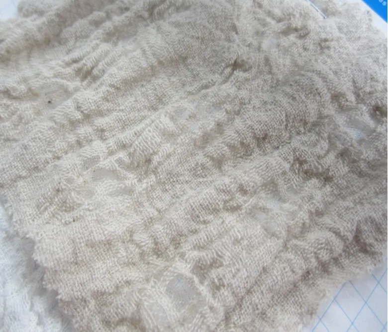 Льняная шелковая ткань LS11849 жаккардовые шторы белого и бежевого цвета в клетку