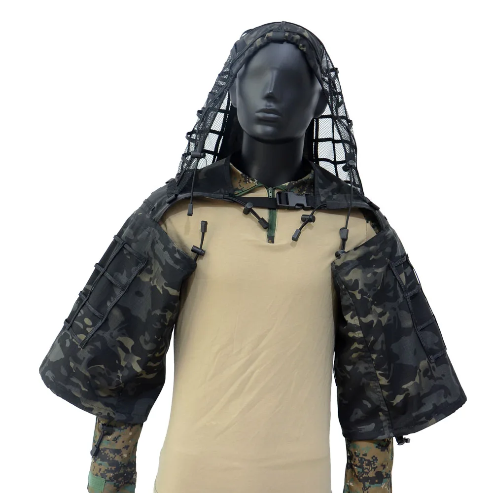 ROCOTACTICAL тактический Снайпер Ghillie капот Камуфляж Охота Ghillie костюм основа для страйкбола Пейнтбол Wargame CP армейский зеленый