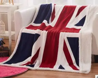 Зимнее толстое Флисовое одеяло с флагом Великобритании и США Фланелевое