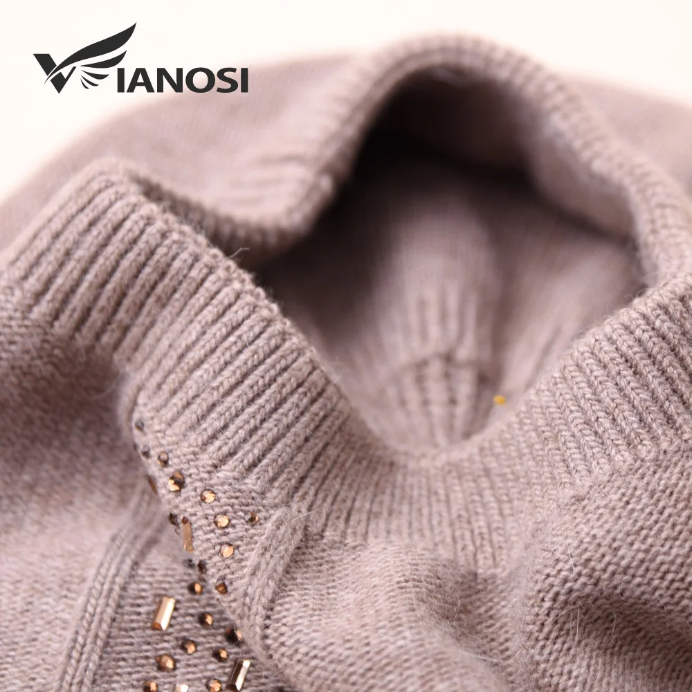 Женский вязаный берет VIANOSI из хлопка и шерсти Осень зима|Женские береты| |