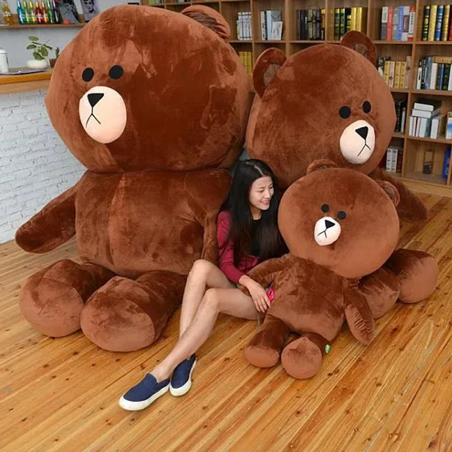 200 см Jumbo мультфильм аниме плюшевые мягкие большой размер жизни медведь коричневый игрушка хороший подарок