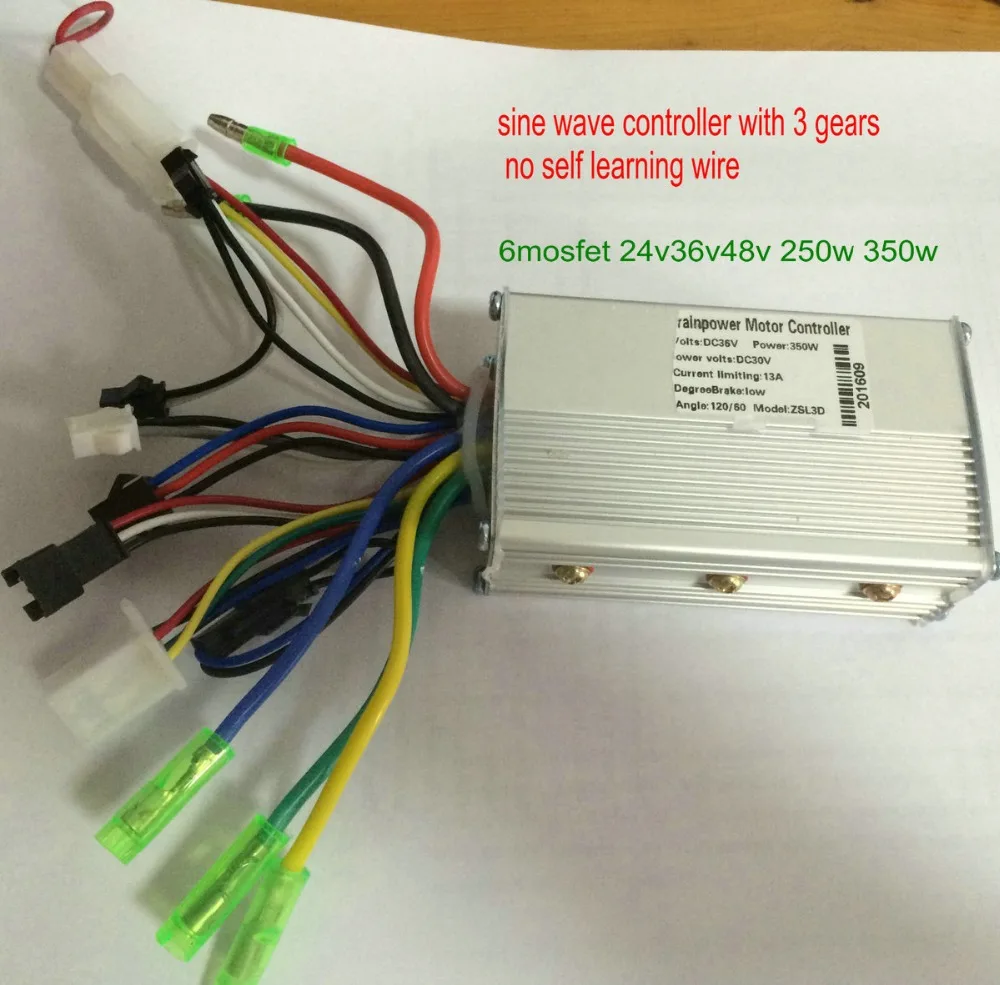 Sinewave контроллер синусоидальный 24v36v48v 250w350w 6mosfet для электрического скутера