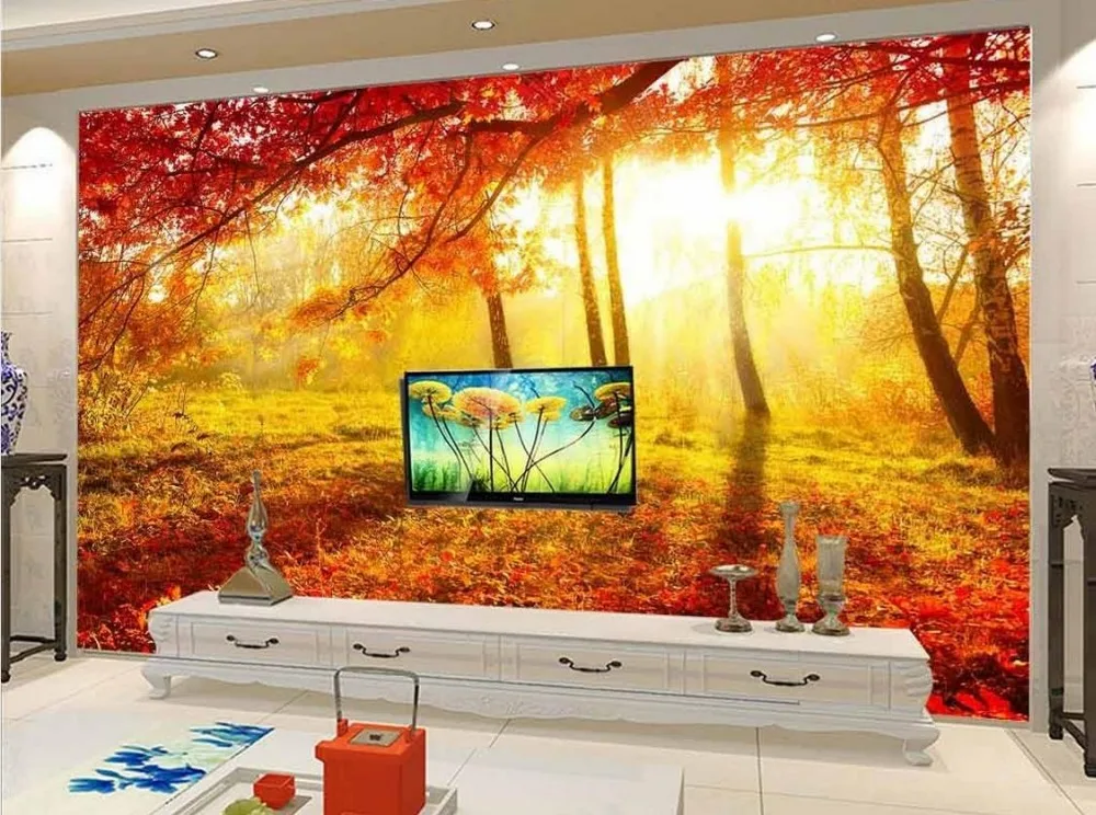 classic painting wallpaper 3d murals for living room Landscape Sunshine leaves Home Decoration | Обустройство дома