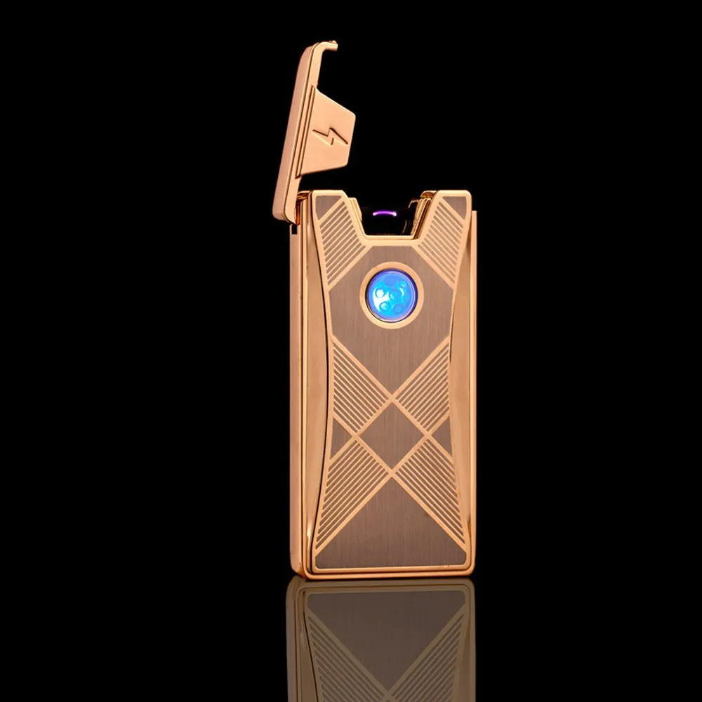 Мужской подарок Arc Зажигалки Металла USB Перезаряжаемые Непламено электрическая дуга Ветрозащитный сигары прикуривателя