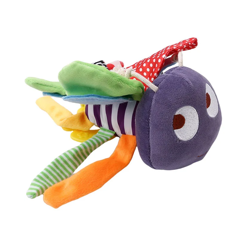 

Infant Newborn Soft Bee Plush Toy Baby Bed Bell Soft Hanging Toys Animal Handbells Rattles Education Doll For Stroller JK974439