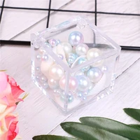 1pcs plastic clear gift box wedding candy box transparent can open favor boxes baby shower favor sedding souvenirs square