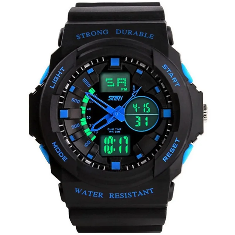 SKMEI светодиодный цифровой Стоп армейский спортивные часы для мужчин роскошные