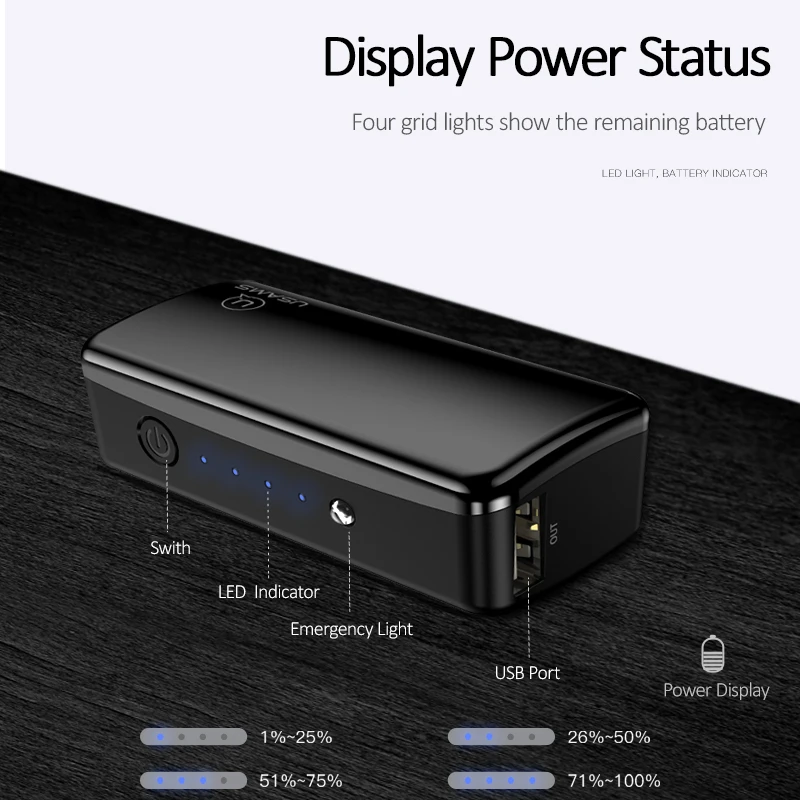 USAMS 2000 мАч ультра легкий мини USB power Bank Портативный Внешний аккумулятор
