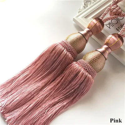 Pink Qgvlish 2 шт./пара Шторы с бахромой и отделкой подвесной ремень шаровая Шторы держатель аксессуары для ванной комнаты, подхваты украшения дома крепления связывают - Цвет: Pink
