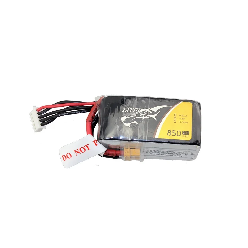Литий-полимерный аккумулятор tattu 2S 3S 4S 450mAh 850mAh 45C 75C XT30 Plug Violence литий-полимерный аккумулятор для квадрокоптера FPV Racing Drone - Цвет: 4S 850mah 75C