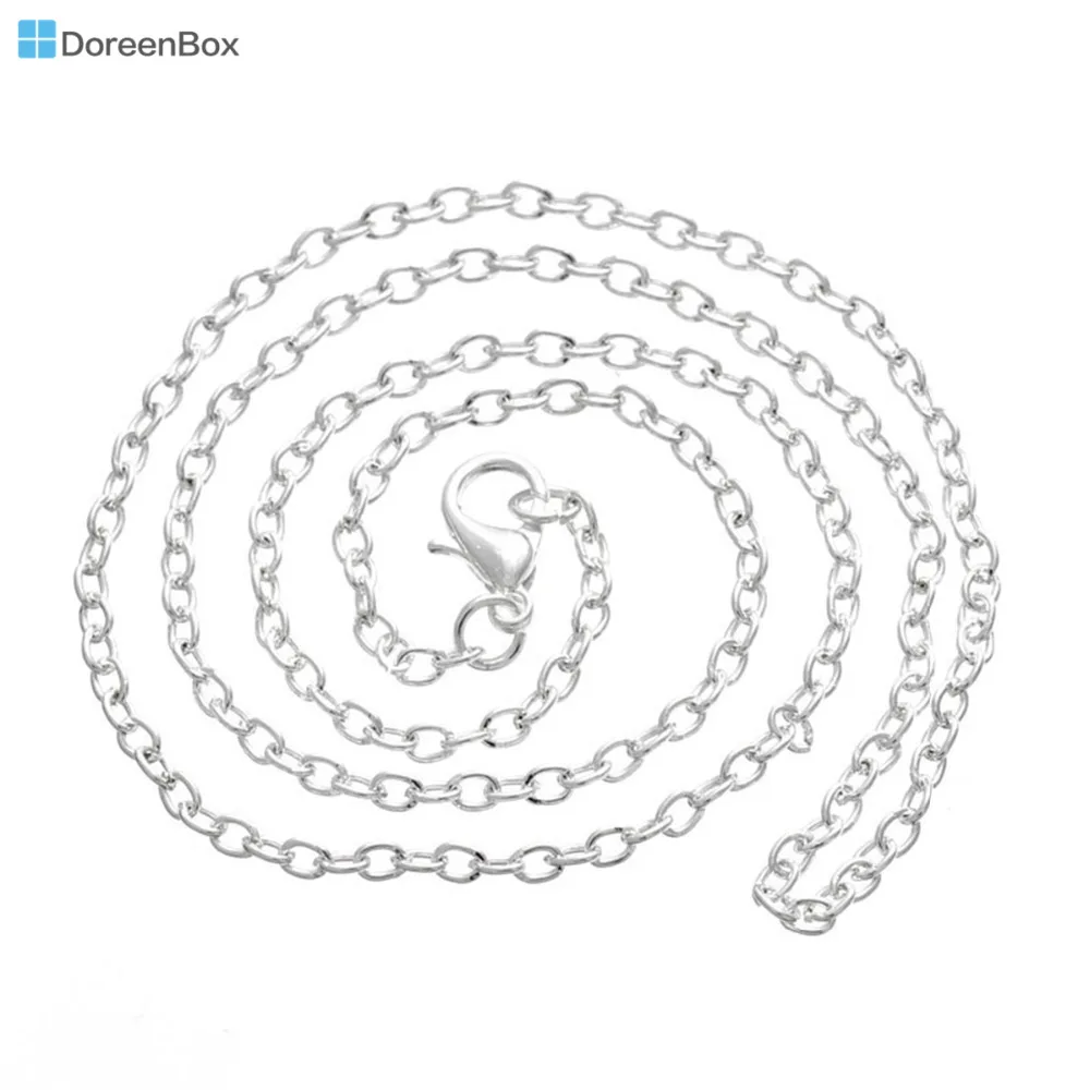 Doreen Box hot 12 серебряных цветов Омаров застежка кабель звено цепи ожерелья 18 &quotB12716
