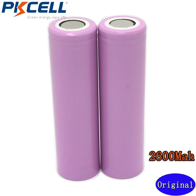 PKCELL 1 шт. ЕС Зарядное устройство + Одежда высшего качества 2Pcs18650 3.7 В 2600 мАч литий ионный аккумулятор для