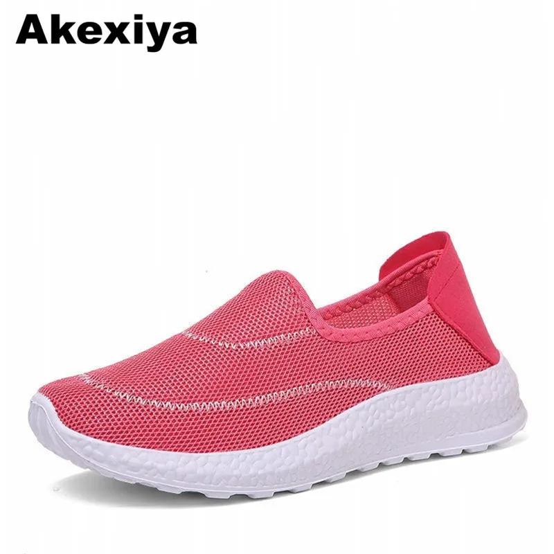 Akexiya/Новая Летняя женская повседневная обувь из сетчатого материала легкие