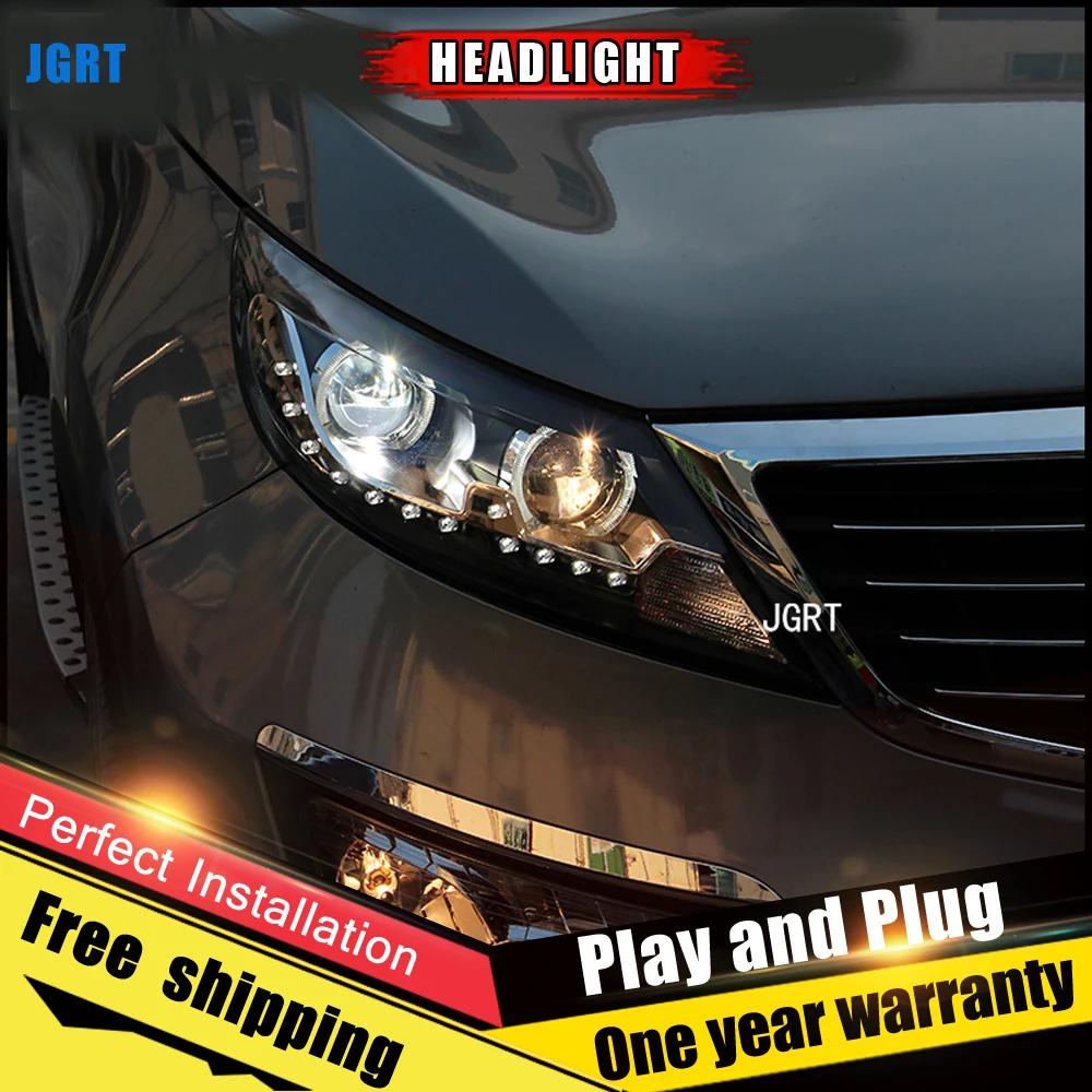 Автомобильные светодиодсветодиодный фары для Kia SportageR 2011 2013 светодиодный ные DRL