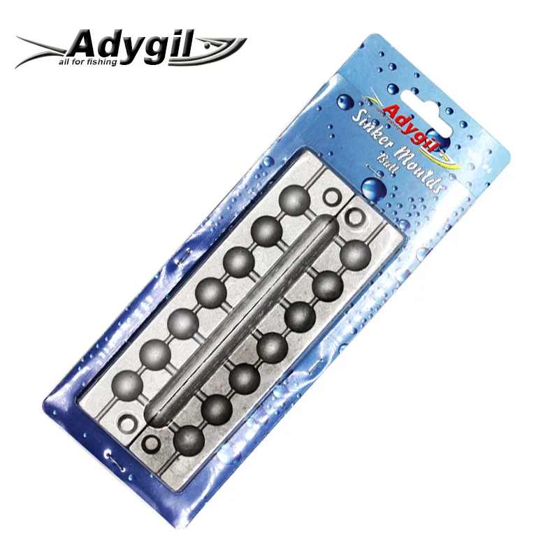 silvery Adygil DIY рыболовный шар грузило плесень ADBASM/#4 шариковый грузило 22 г 7 полостей - Цвет: silvery