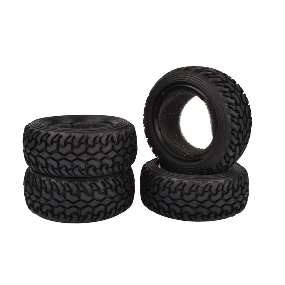 

4PCS High Performance RC Rally Car Black Grain Rubber Tyre Tires for 1:10 4WD RC On Road Car Traxxas Tamiya HPI Kyosho HSP