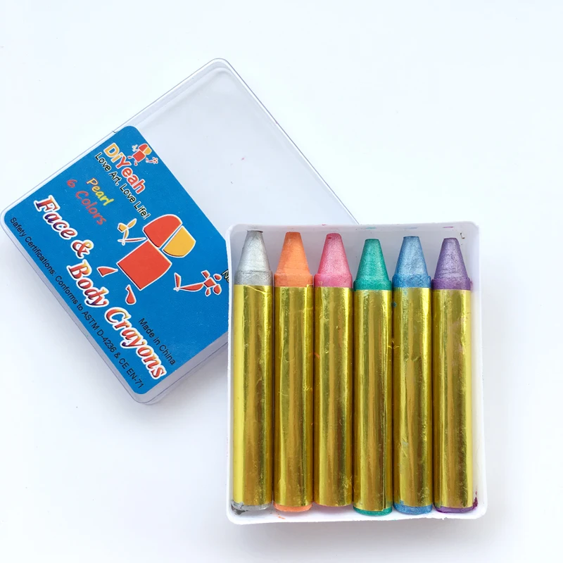 Мини мелки для боди арт флуоресцентные. комплект 6 цветов|body art|face paintbody paint |