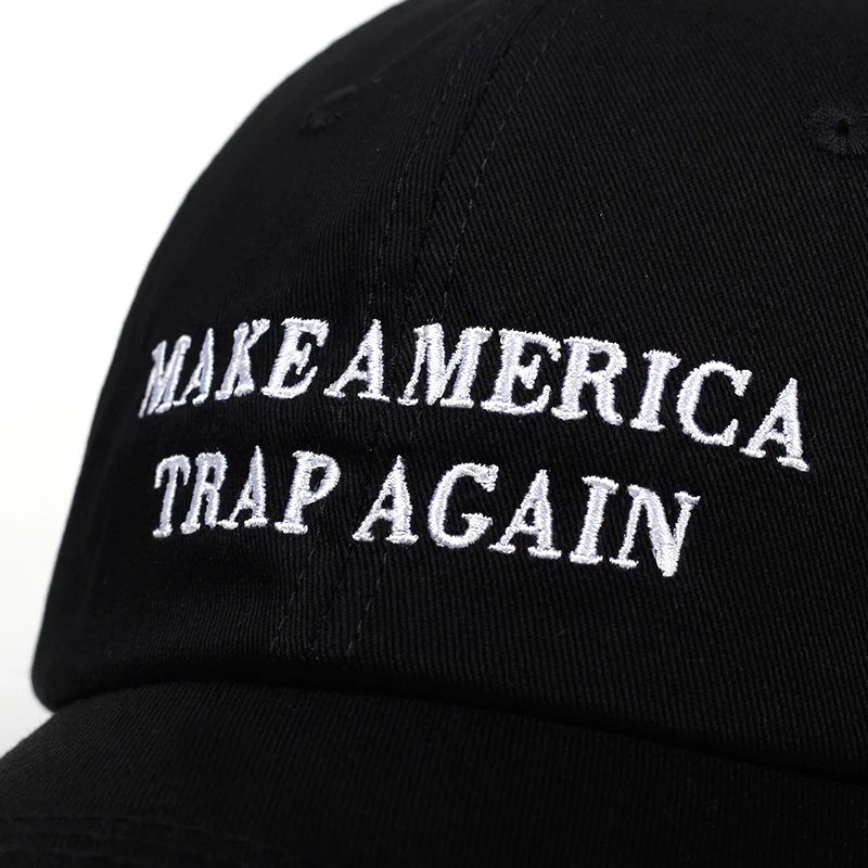 Высокое качество письмо сделать Америку ловушка снова Snapback кепка хлопок бейсбольная кепка для мужчин женщин хип-хоп шляпа папы костяная Garros