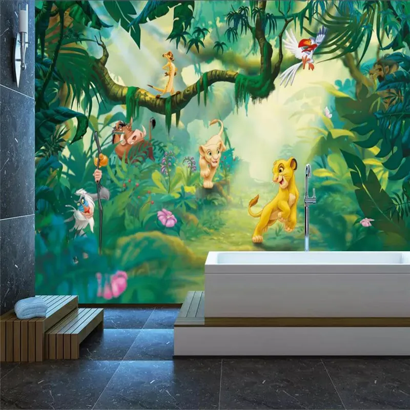 Custom Mural Wallpaper Nordic Abstract Cartoon Animal Wood Background Wall | Обустройство дома