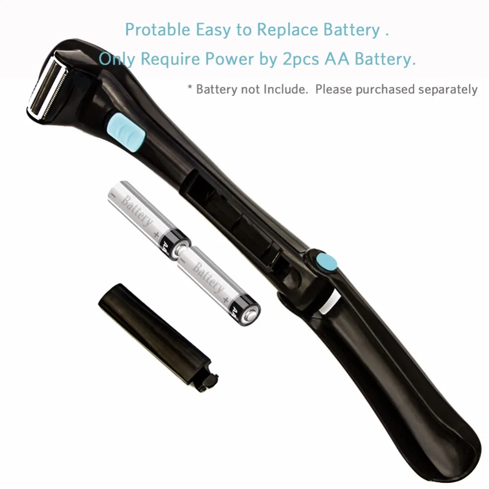 Речной Лейк Do It Yourself Back Shaver Battery Operated AA Hair Body Underarm Removal 1 Бритва и 2 лезвия|blade blade|hair