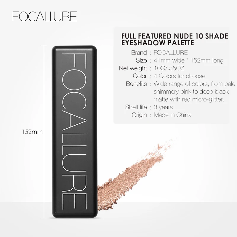 Focallure 10Pcs Makeup Matte Palette Natural Earth Color Light Eye Shadow Shimmer Eyeshadow Set |