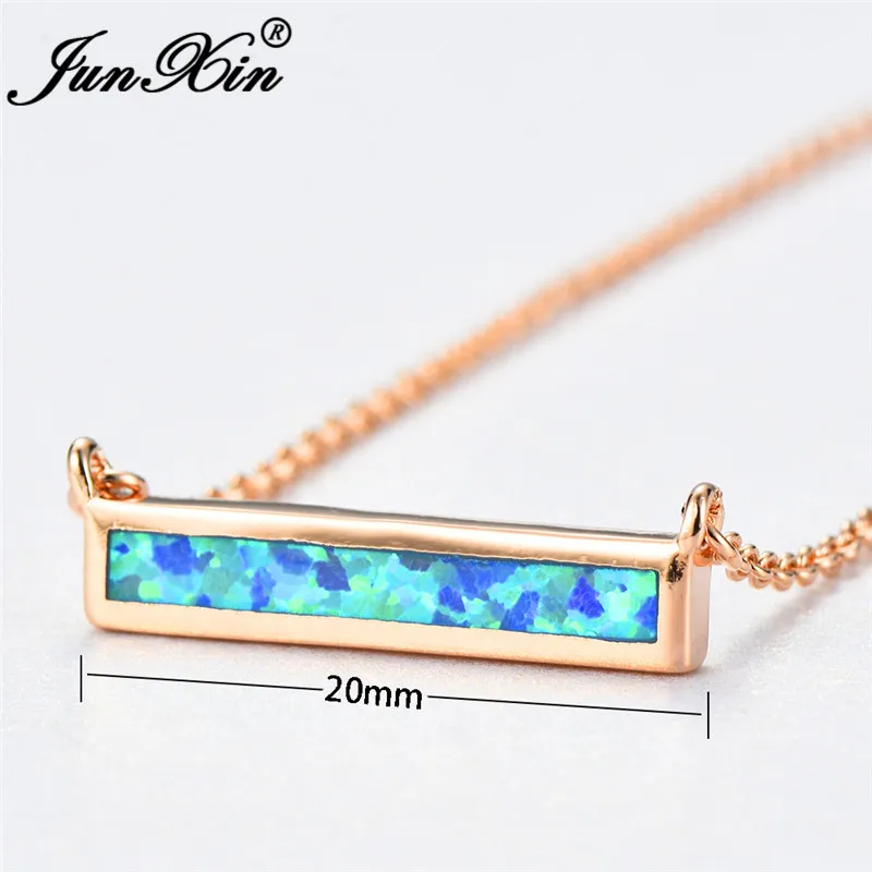 ROXI в минималистском стиле сине белые огненный Опаловый Куб Бар кулон ожерелья