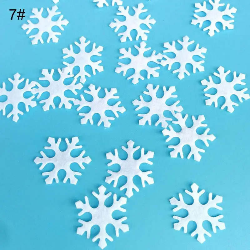 White 35cm 100pcs 100/200/300 шт. Рождественские снежинки Ome для рождественской вечеринки стол DIY ручной работы подарочные аппликации Свадебные украшения 1,5-3,5 см - Цвет: White 35cm 100pcs