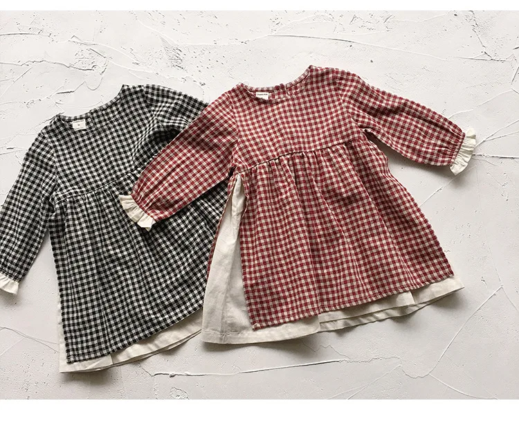 Хлопковое и льняное платье в японском стиле для маленьких девочек детская одежда