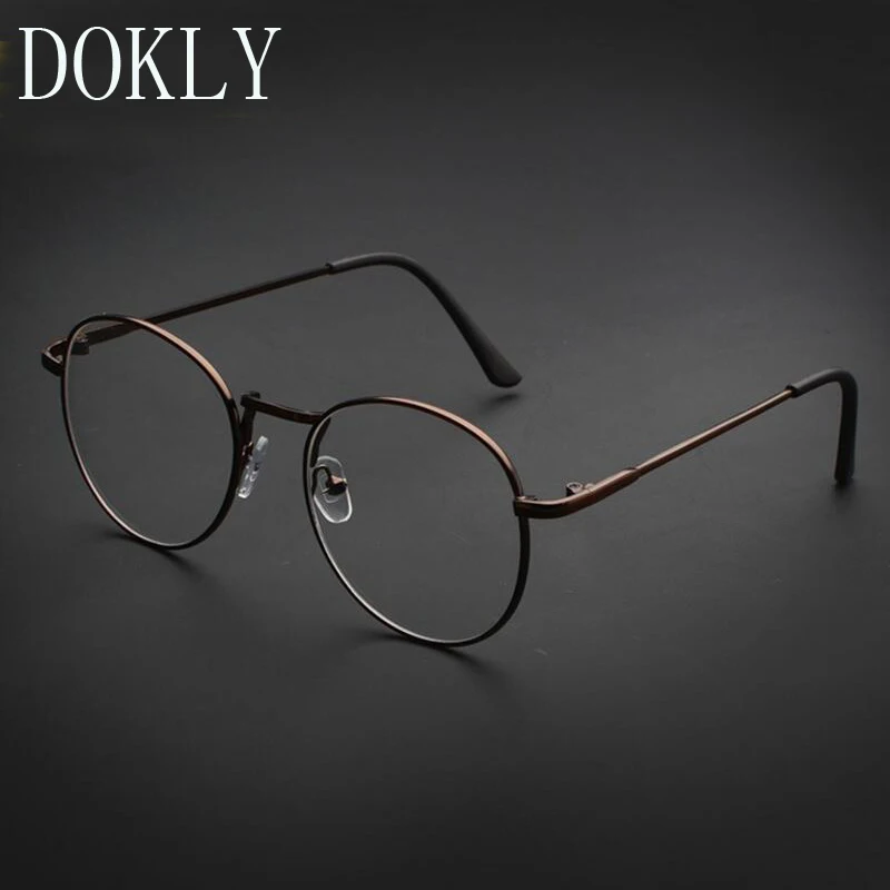 Старинные круглые очки DOKLY мужские и женские Металлическая черная оправа