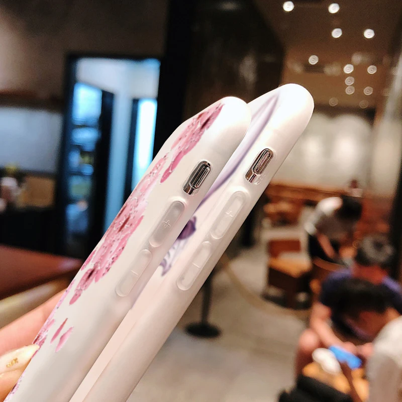 Чехол из ТПУ с 3D тиснением и матовым цветком для Huawei Honor View 20 8X 10 7A Play 9 P30 P20 P9 P10 Pro Lite