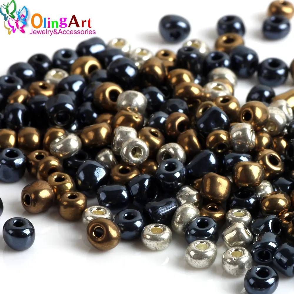 

OlingArt 4MM 45g/lot Metal mixed multicolor Glass Seed beads Spacer DIY women earrings Bracelet choker necklace jewelry making